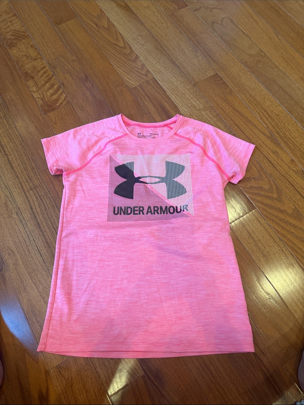 Under Armour HeatGear Pink Girls' Performance Logo Tee
